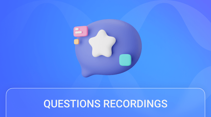 cartoon blue speaking cloud question recordings