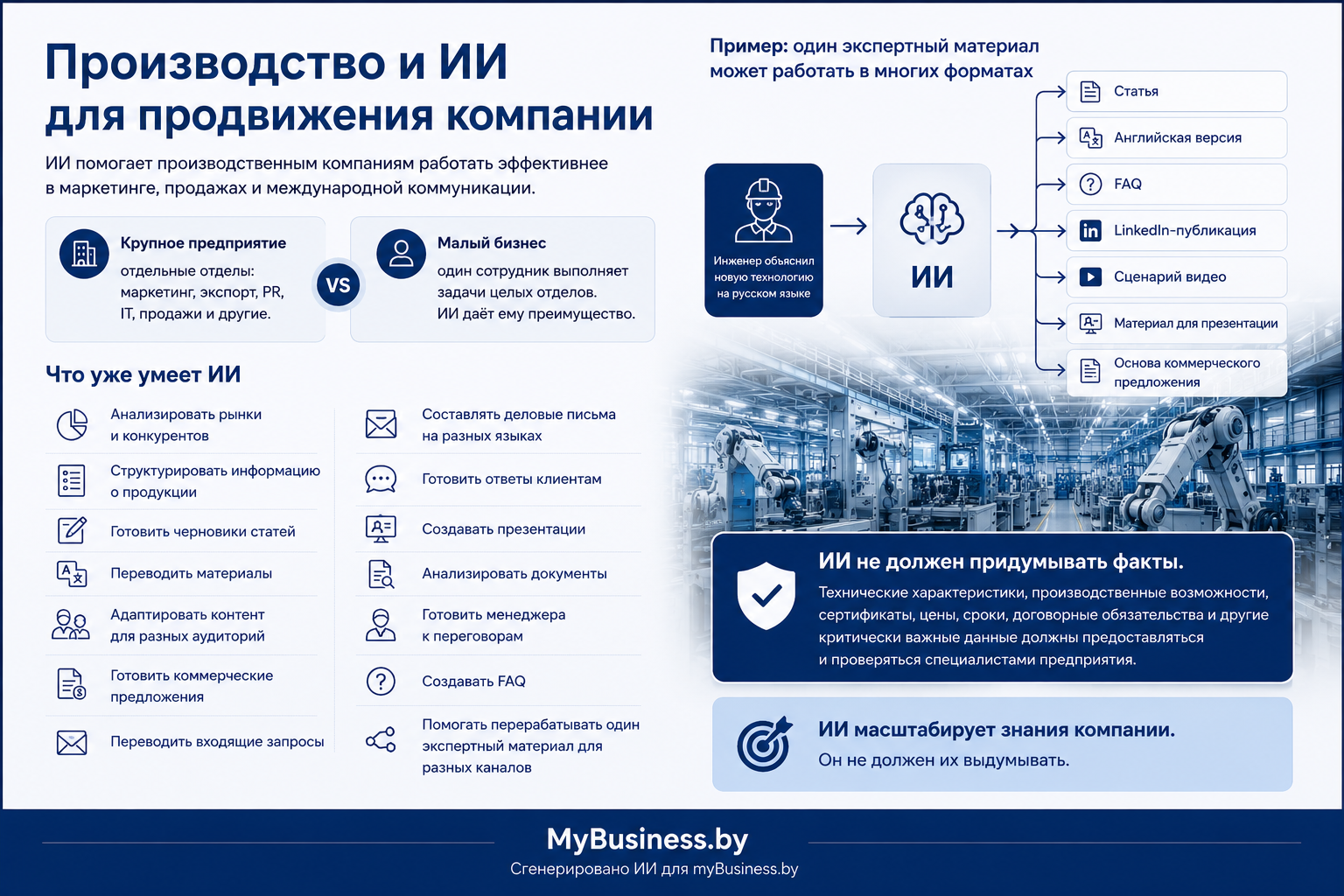 Как производственная компания может использовать ИИ для маркетинга, продаж и создания контента