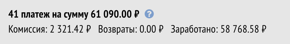 41 платеж на сумму 61 090 рублей