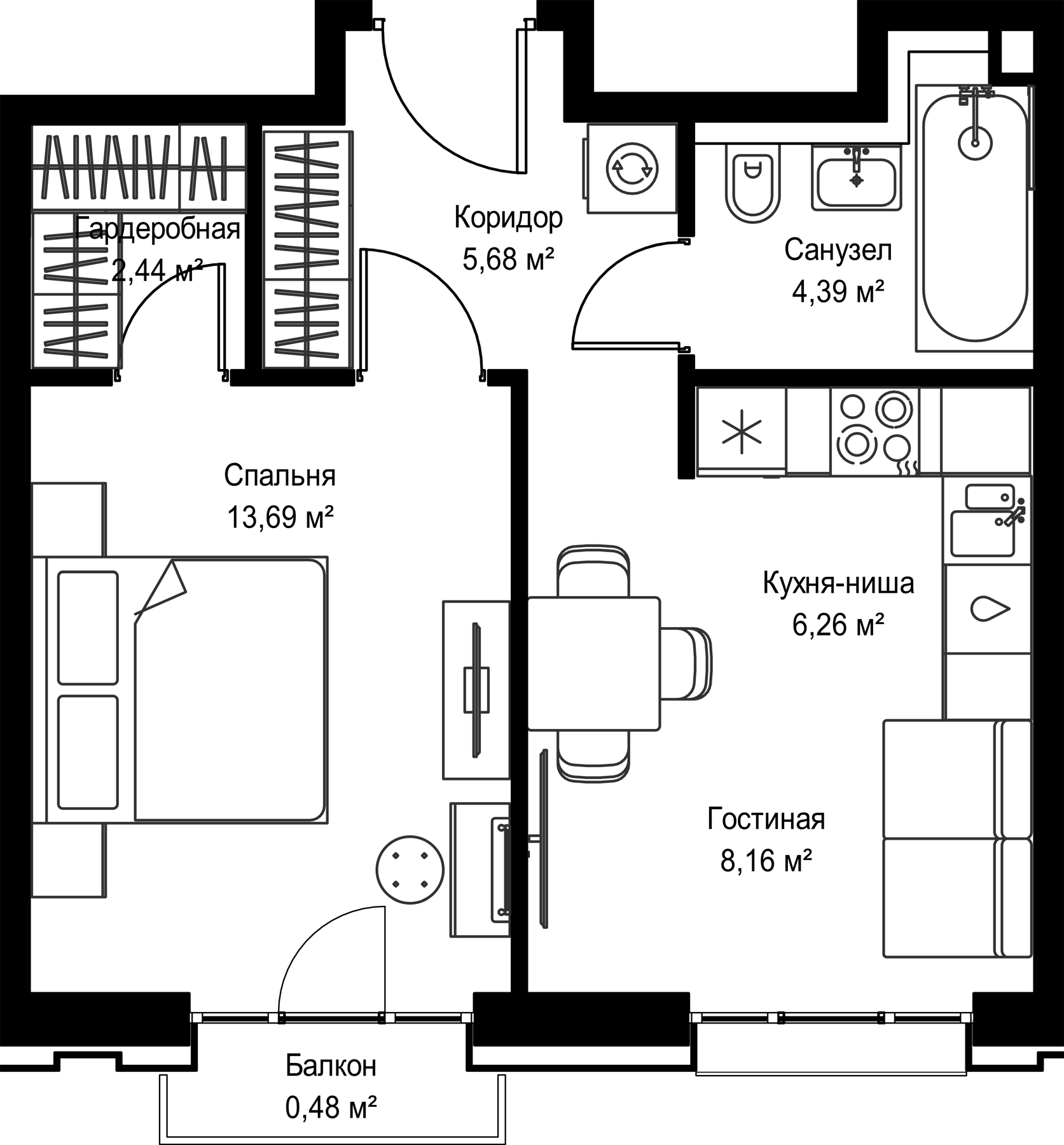2 Евро 41,10 м²