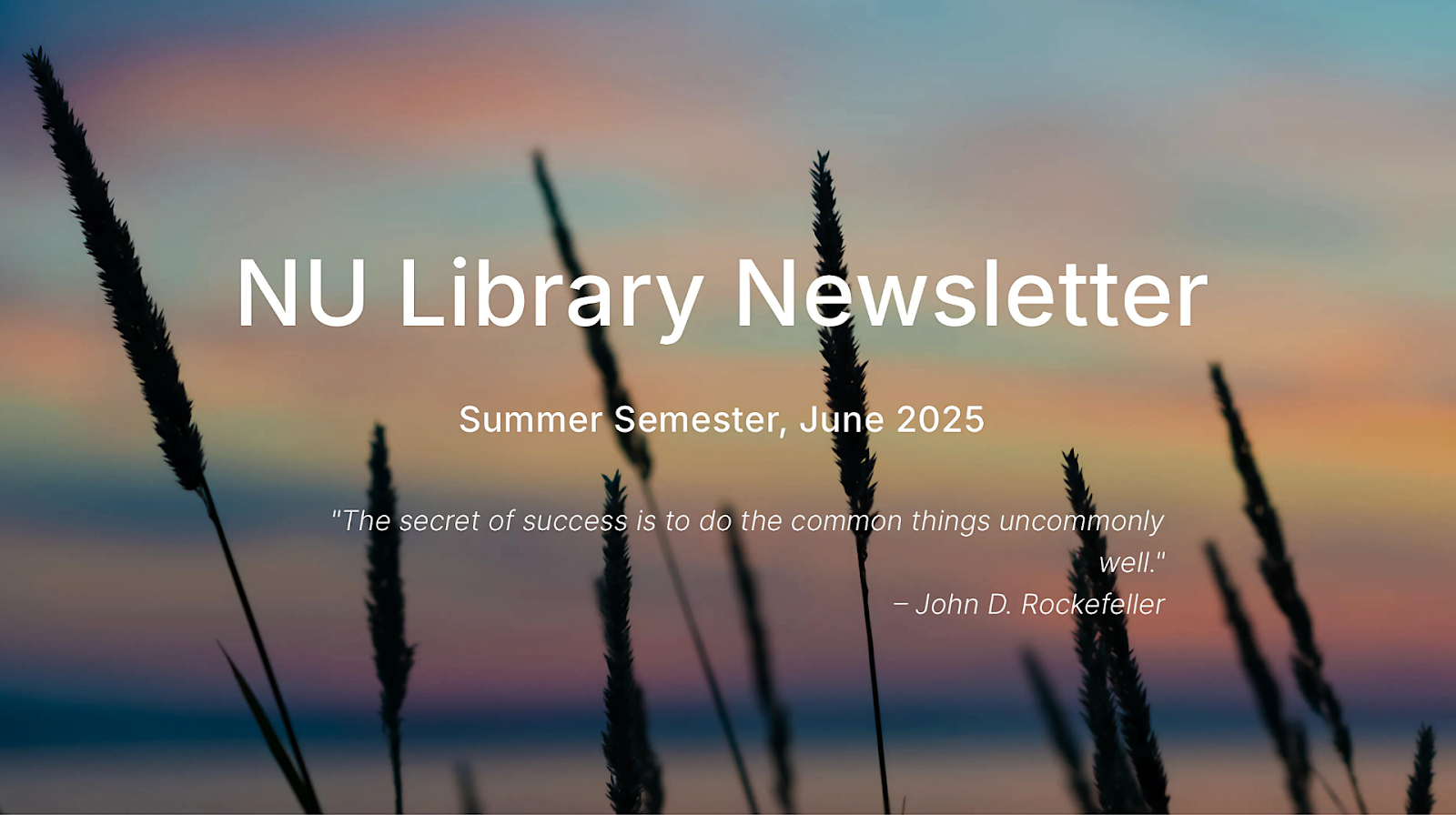 The NU Library Newsletter June Edition