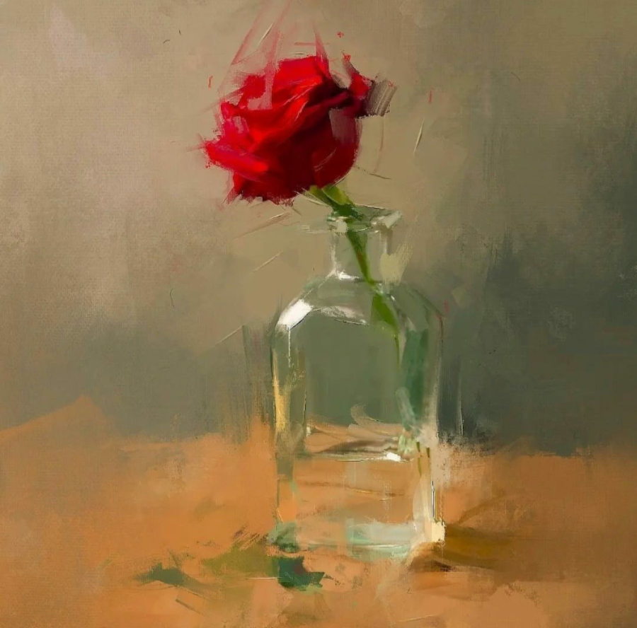 Роза в стекле