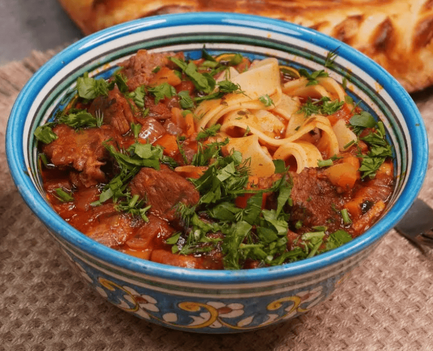 лагман в афганском казане,  рецепт лагмана в казане,  домашний лагман по-афгански