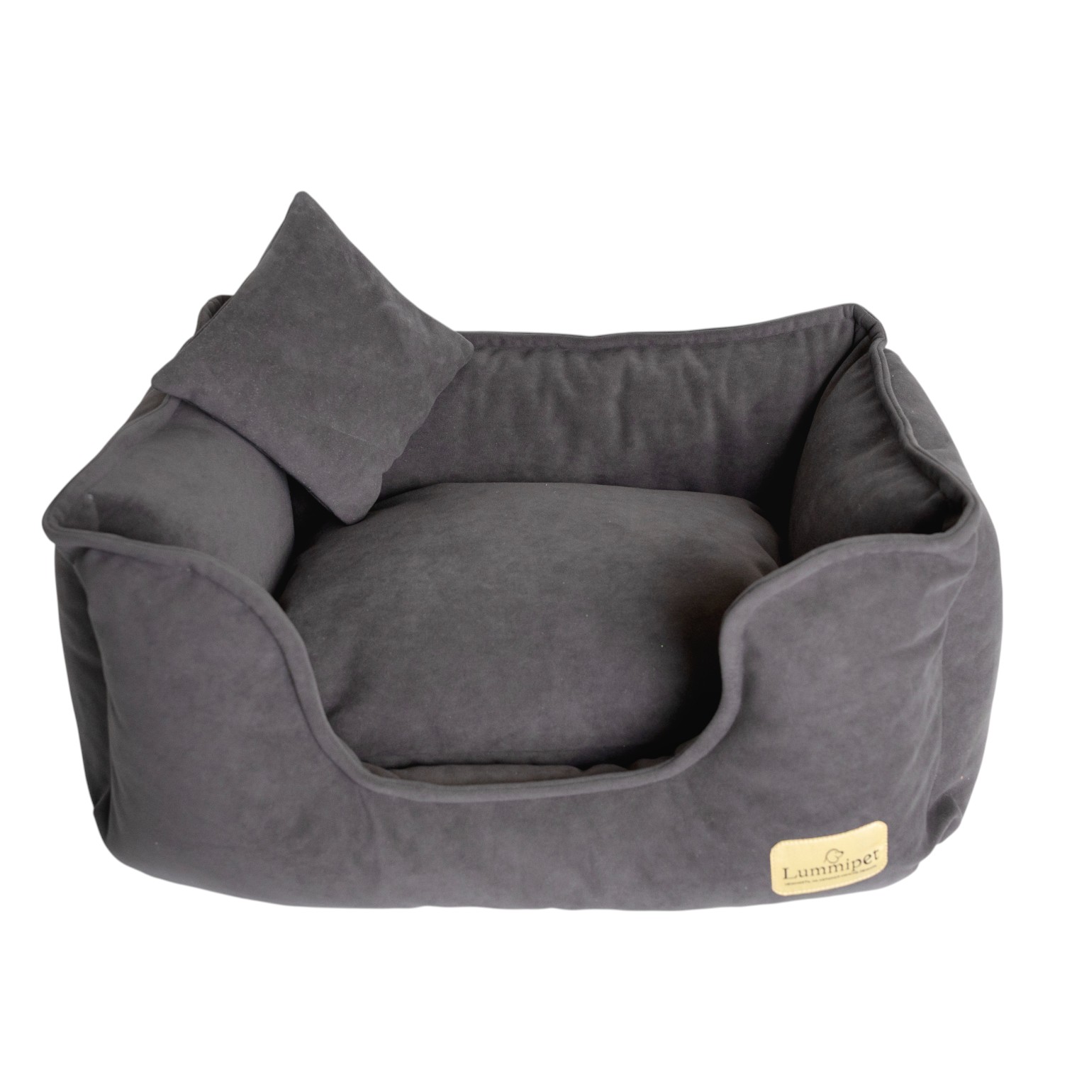 лежанка микровелюр серая