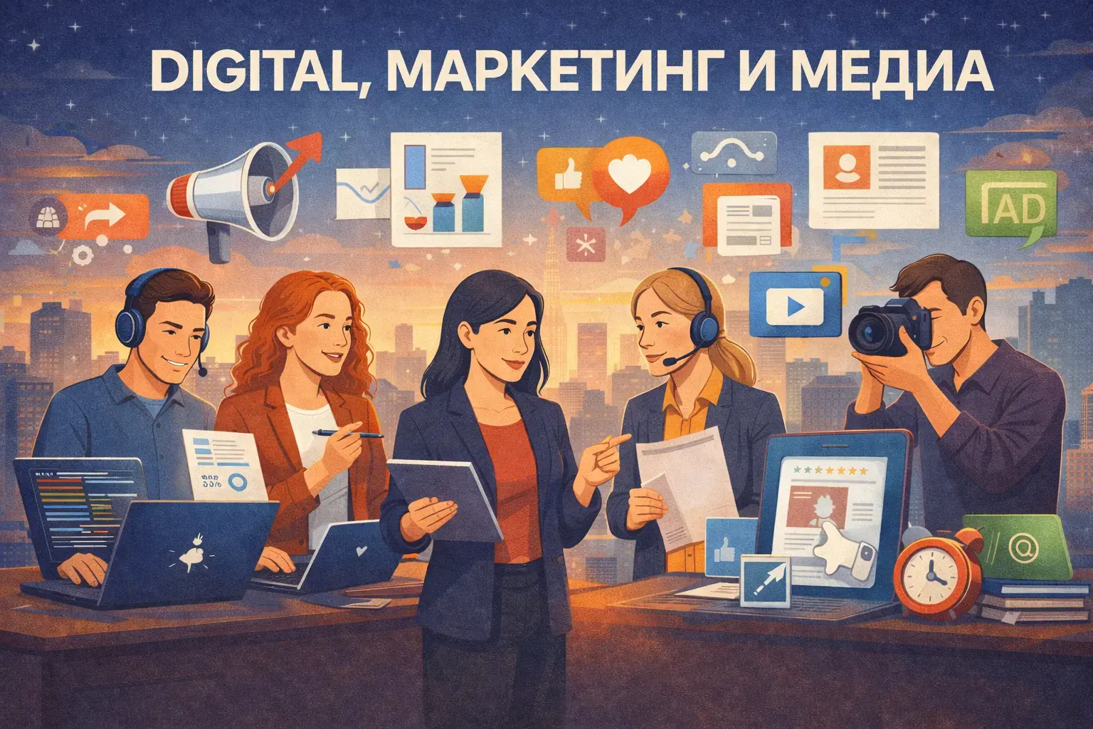 Люди профессий digital, маркетинг и медиа