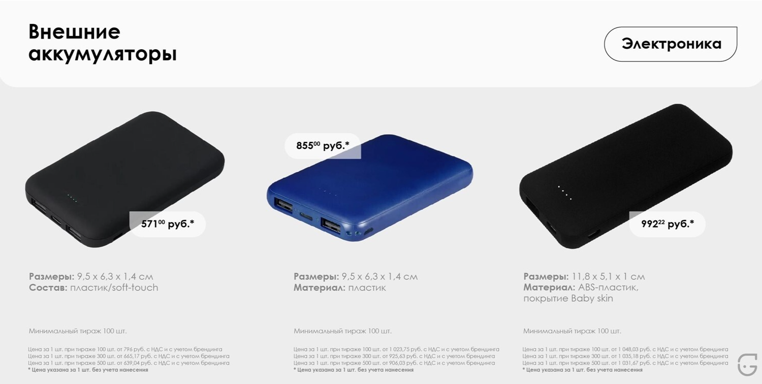 Компактный внешний аккумулятор с USB-портами