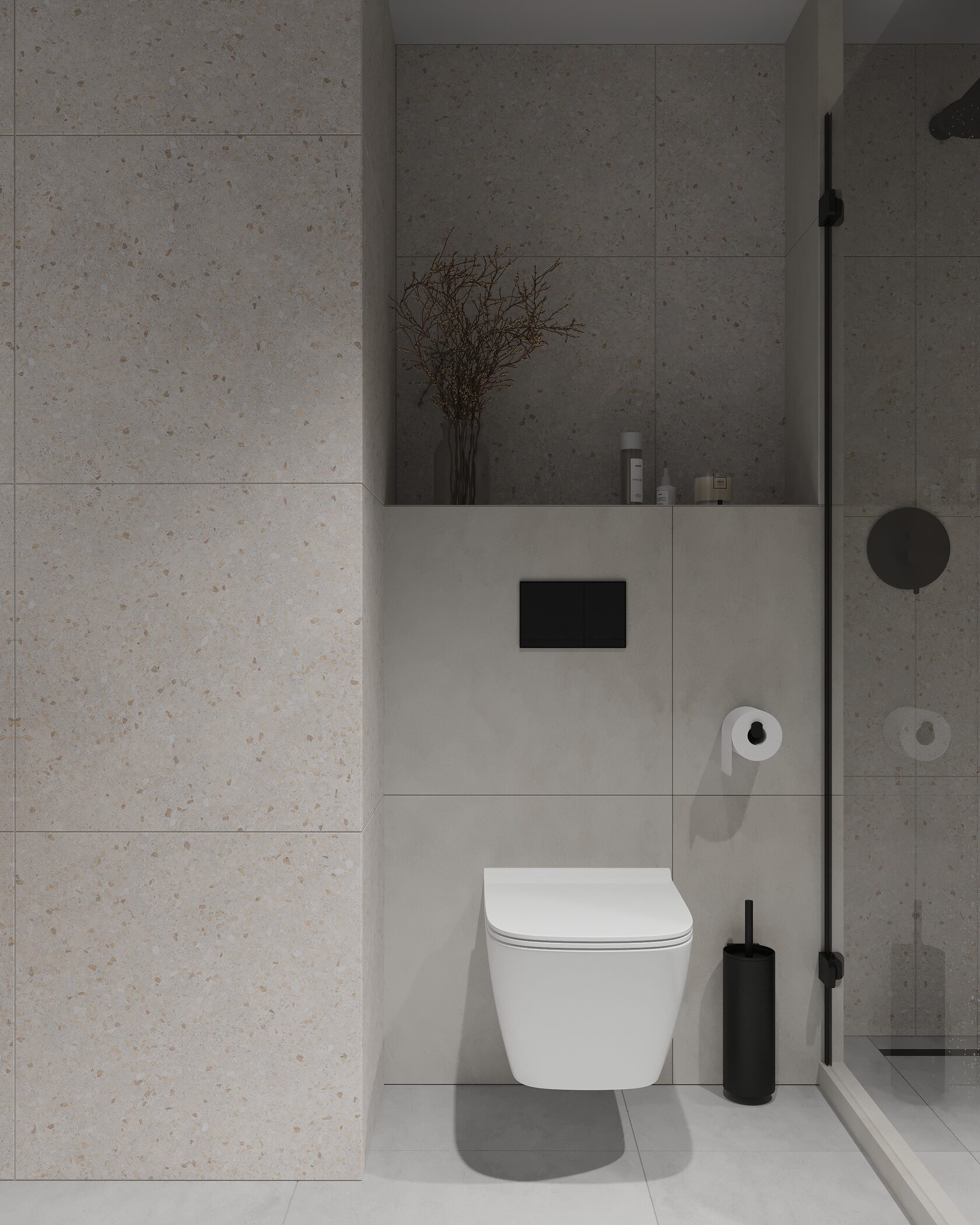 минималистичный туалет интерьер