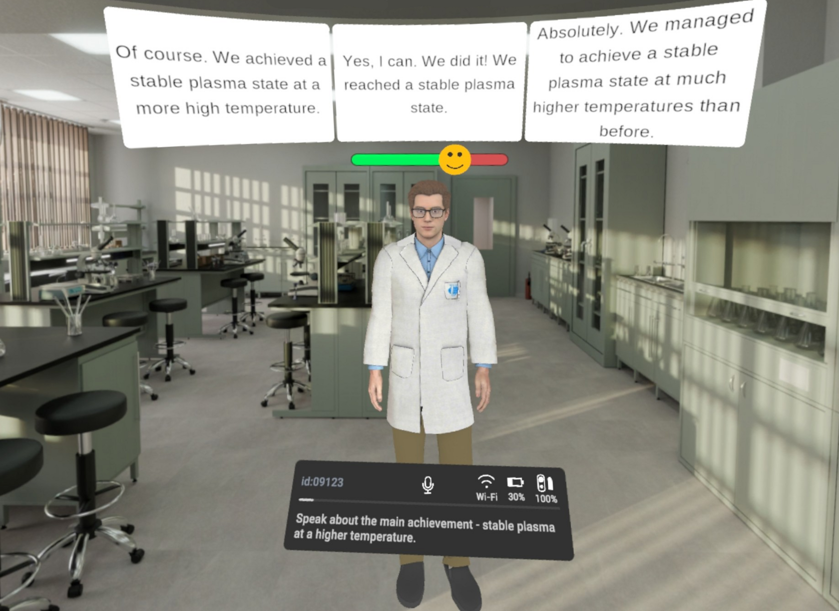 An example of a VR scenario developed by a RUDN University faculty member