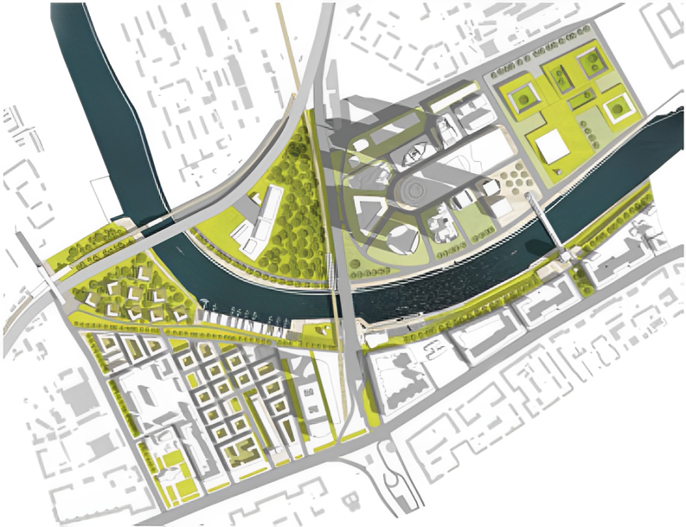 The concept of a High-Speed Public Rail Transport along the watercourse the Moskva River