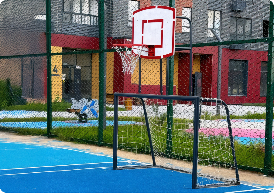 Ворота футбольные детские с баскетбольным щитом