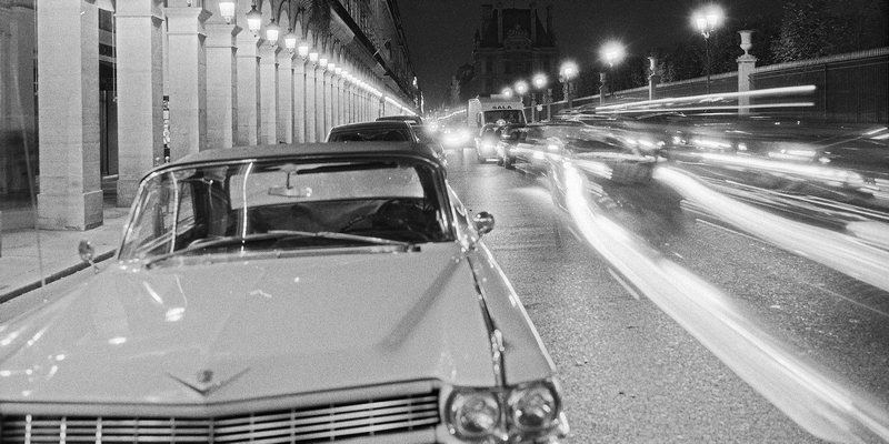 Rue de Rivoli. Old Car. Paris. 2007. BW Negative 6×7.