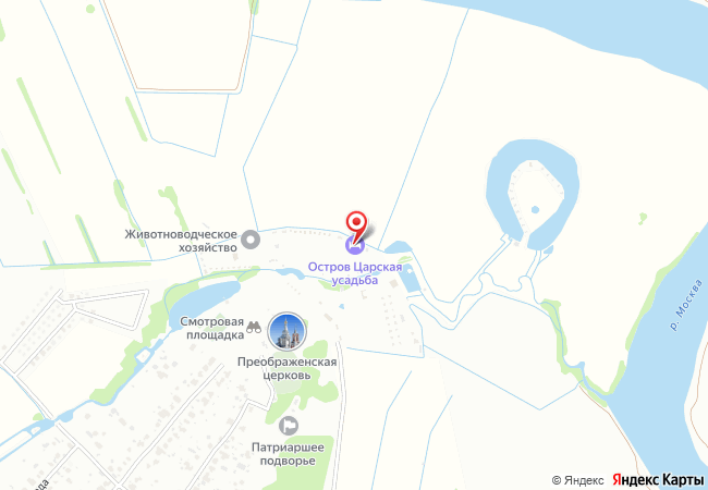 Парк-отель «Царская Усадьба Остров» на карте — 10 км от МКАД, Каширское шоссе