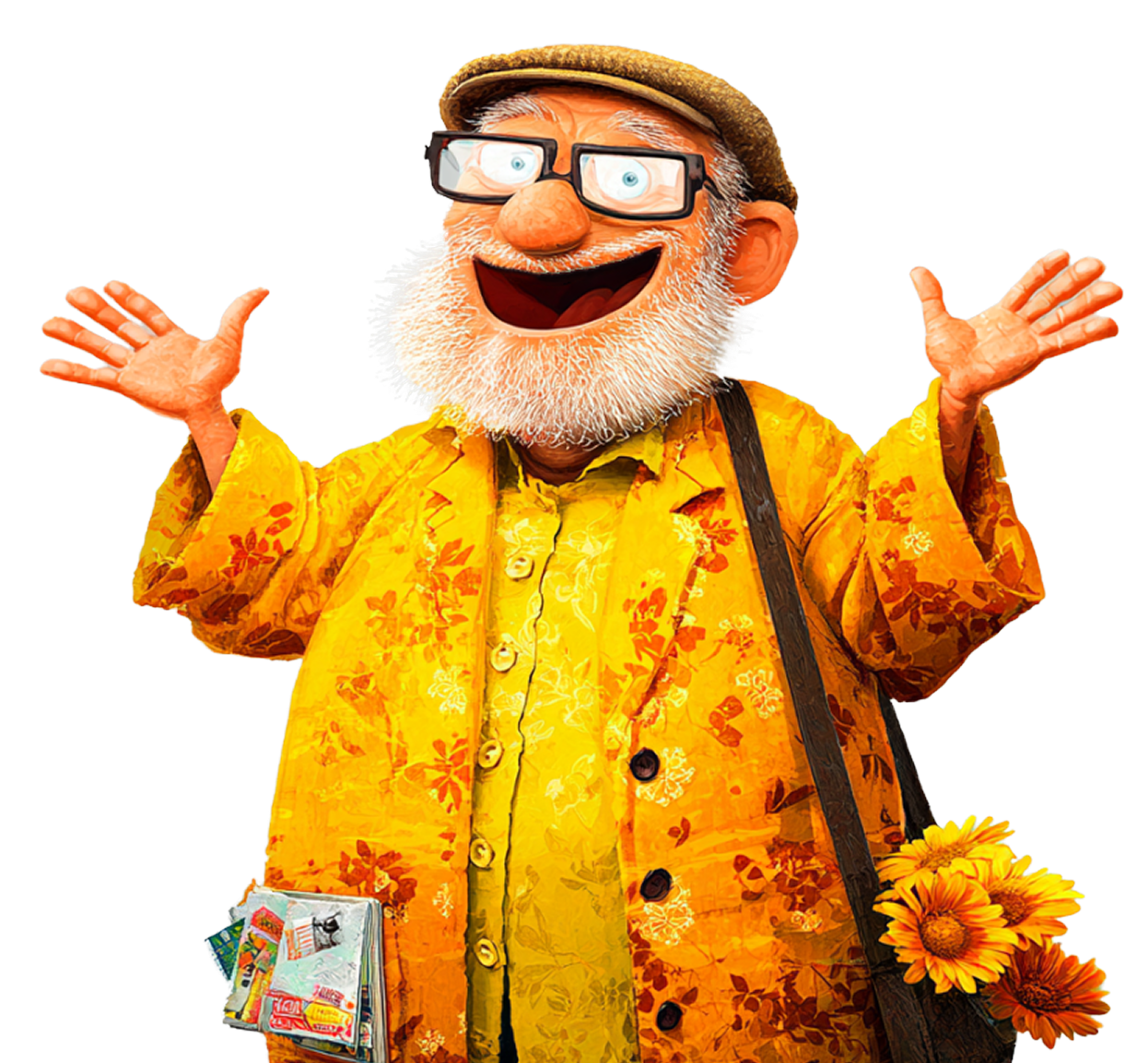 улыбающийся дед