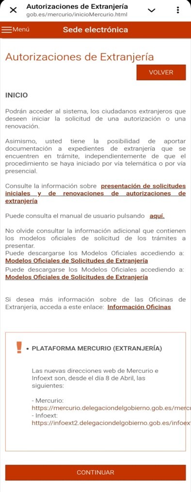 Autorizaciones de Extranjería — INICIO