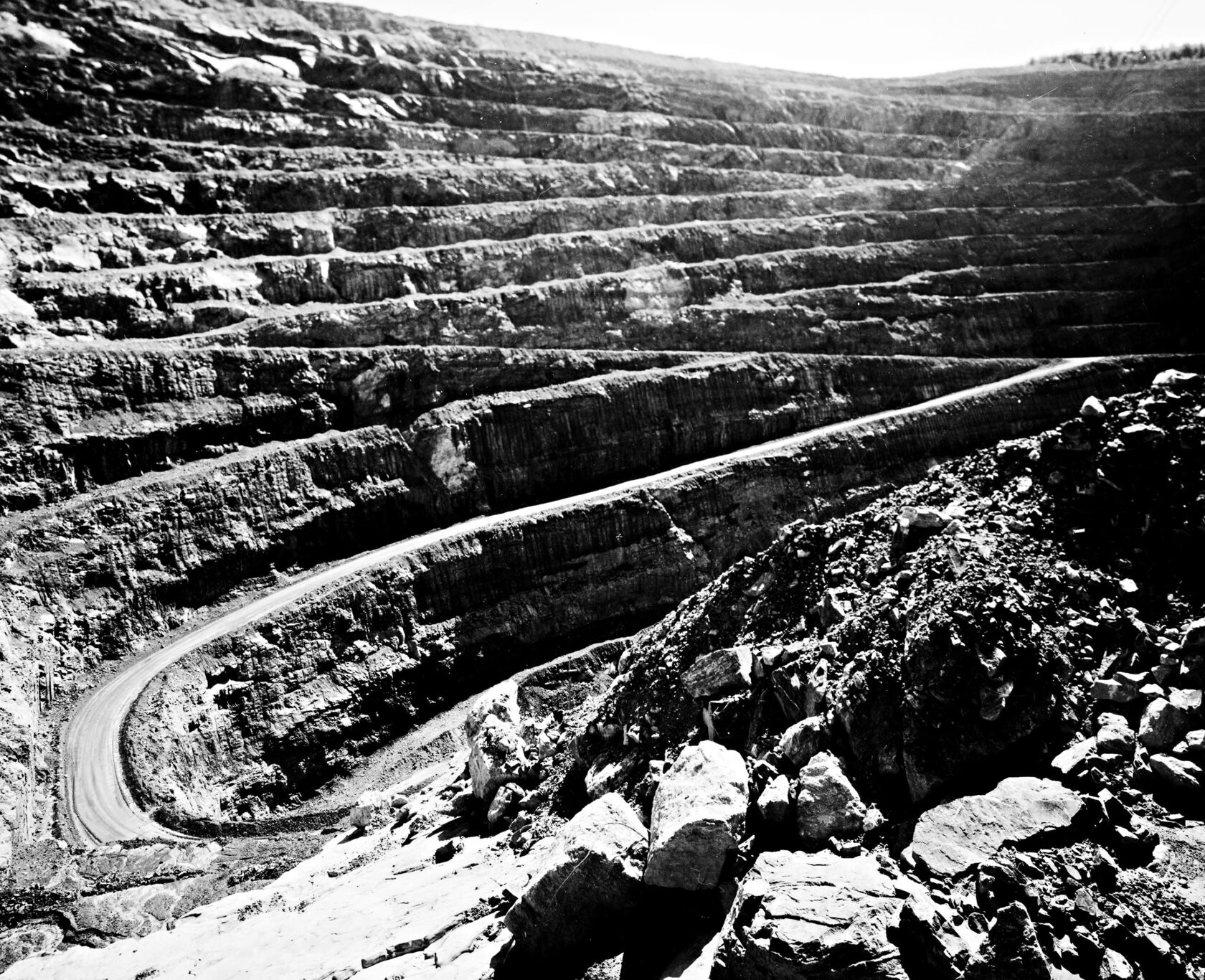 Open-Pit Mine. Magnezit. Russia. 4x5 BW Negative. 2012