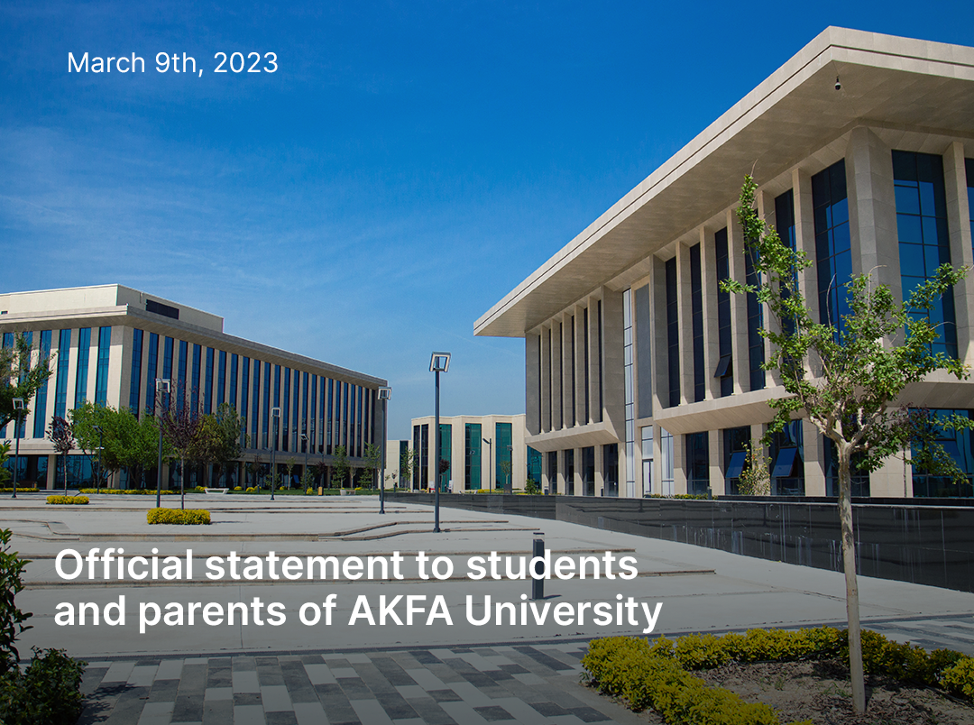 Official statement to students and parents of AKFA University