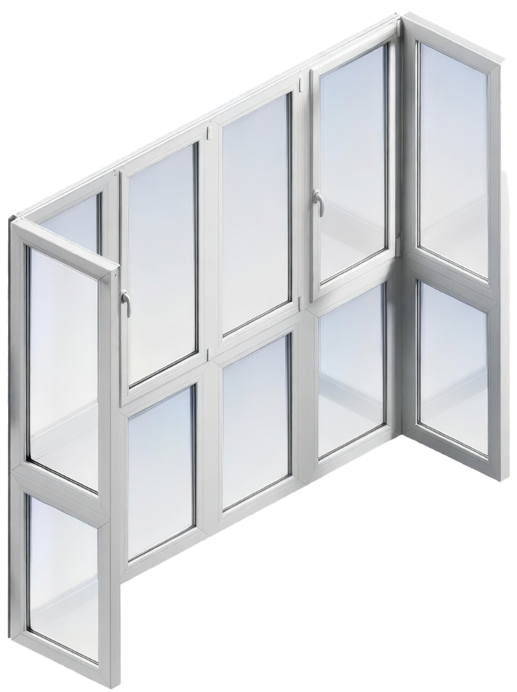 Панорамное остекление в пол П-образное