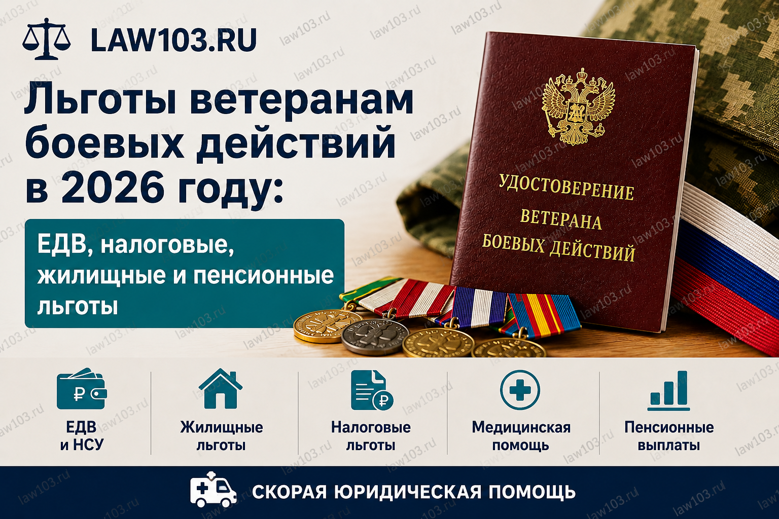 Льготы ветеранам боевых действий в 2026 году: ЕДВ налоговые жилищные и пенсионные льготы