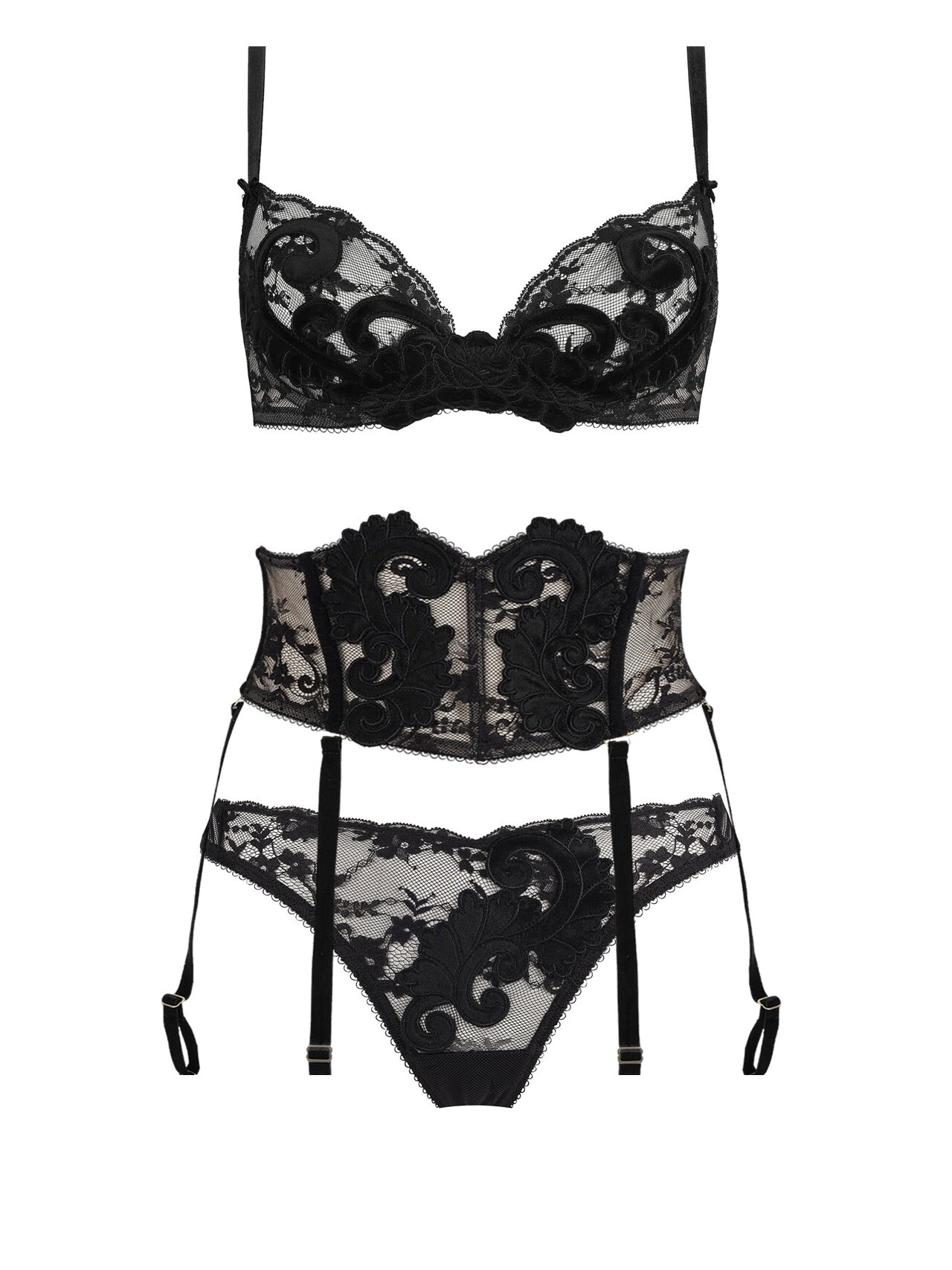 Комплект из кружева и бархата Dita Von Teese из линии Velveteese в каталоге Dimmi underwear