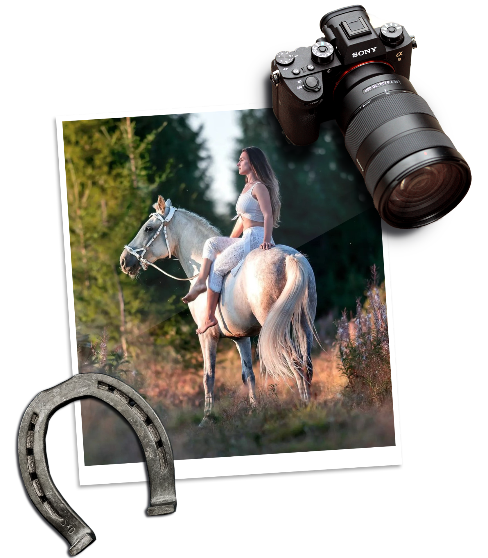 Фотограф Дикси Ларина верхом на своем коне Кардинале