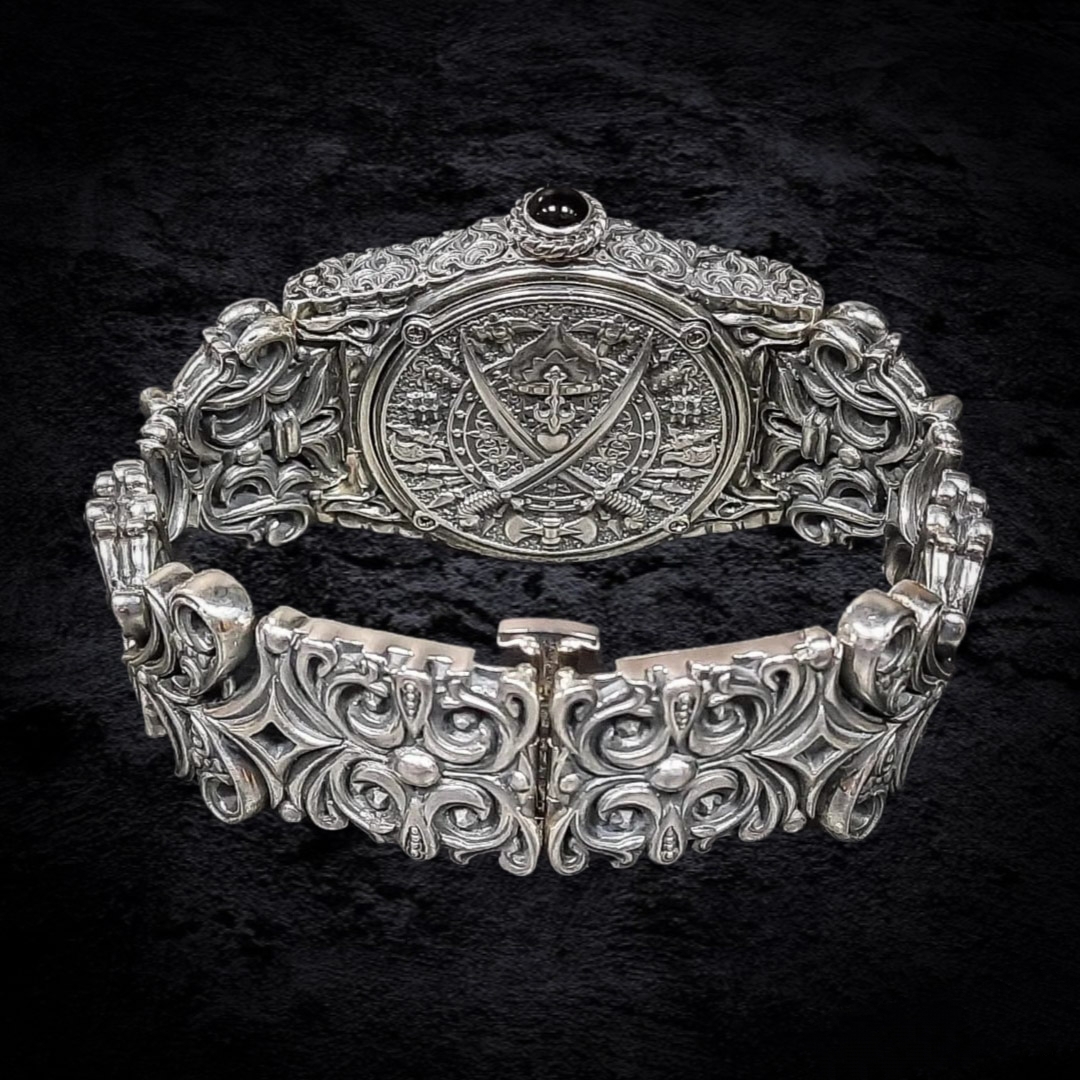 серебряные массивные часы, мужские серебряные часы, элитные часы.