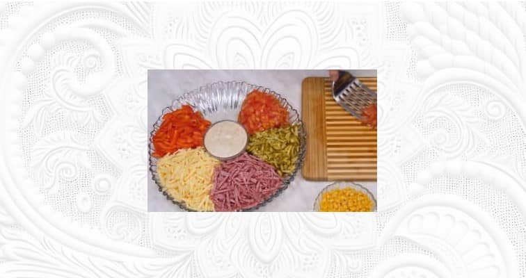 Приготовление салата «Радуга»: шаг 7