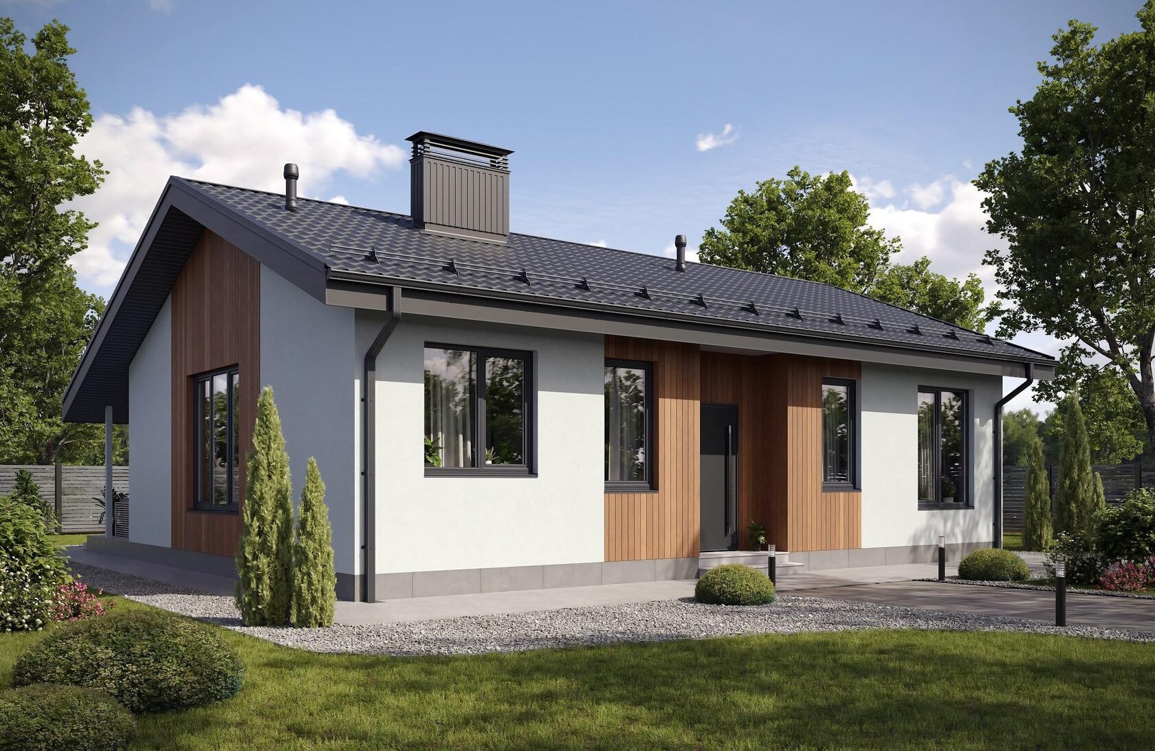 Проект одноэтажного дома ART HOUSE 90, 90 м²
