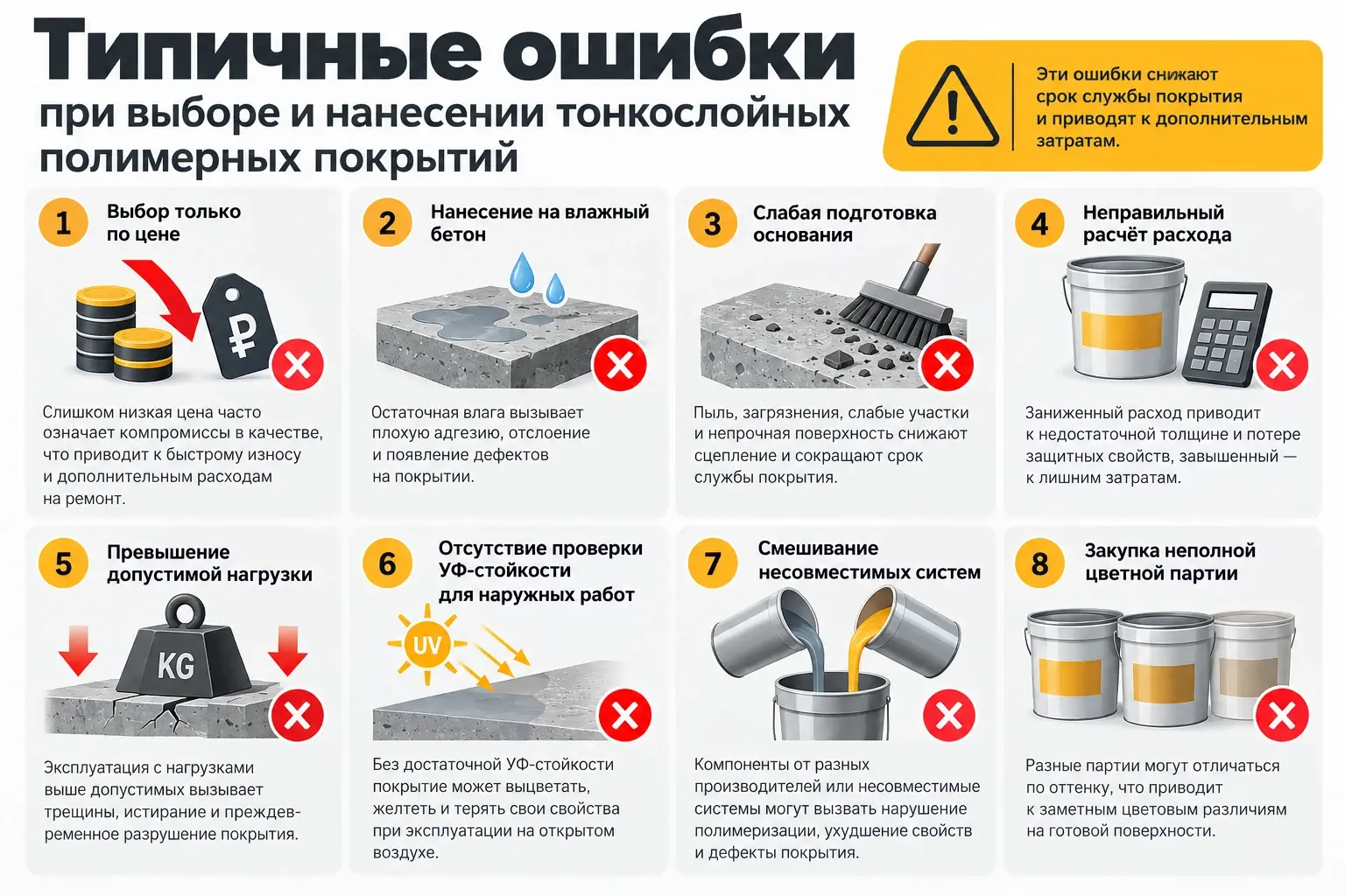 Типичные ошибки при выборе и нанесении тонкослойных полимерных покрытий