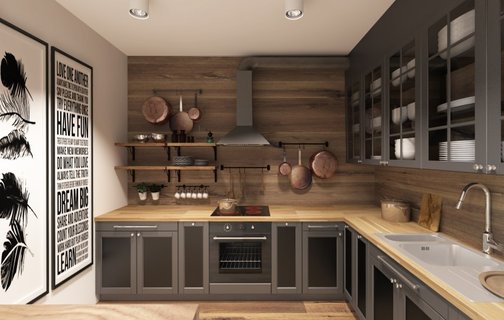 Кухни (тёплые тона) - Дизайн интерьера кухни - тёплые тона