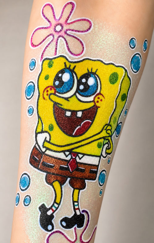 White body art lace design