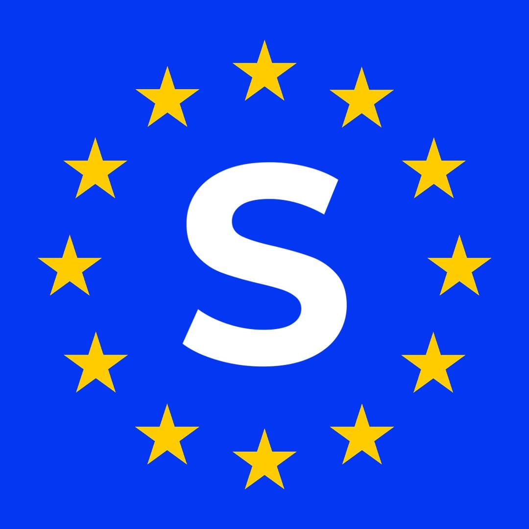 Schengen Visa Symbol - Blue Flag with Yellow Stars and White &amp;amp;amp;amp;#39;S&amp;amp;amp;amp;#39; for European Travel