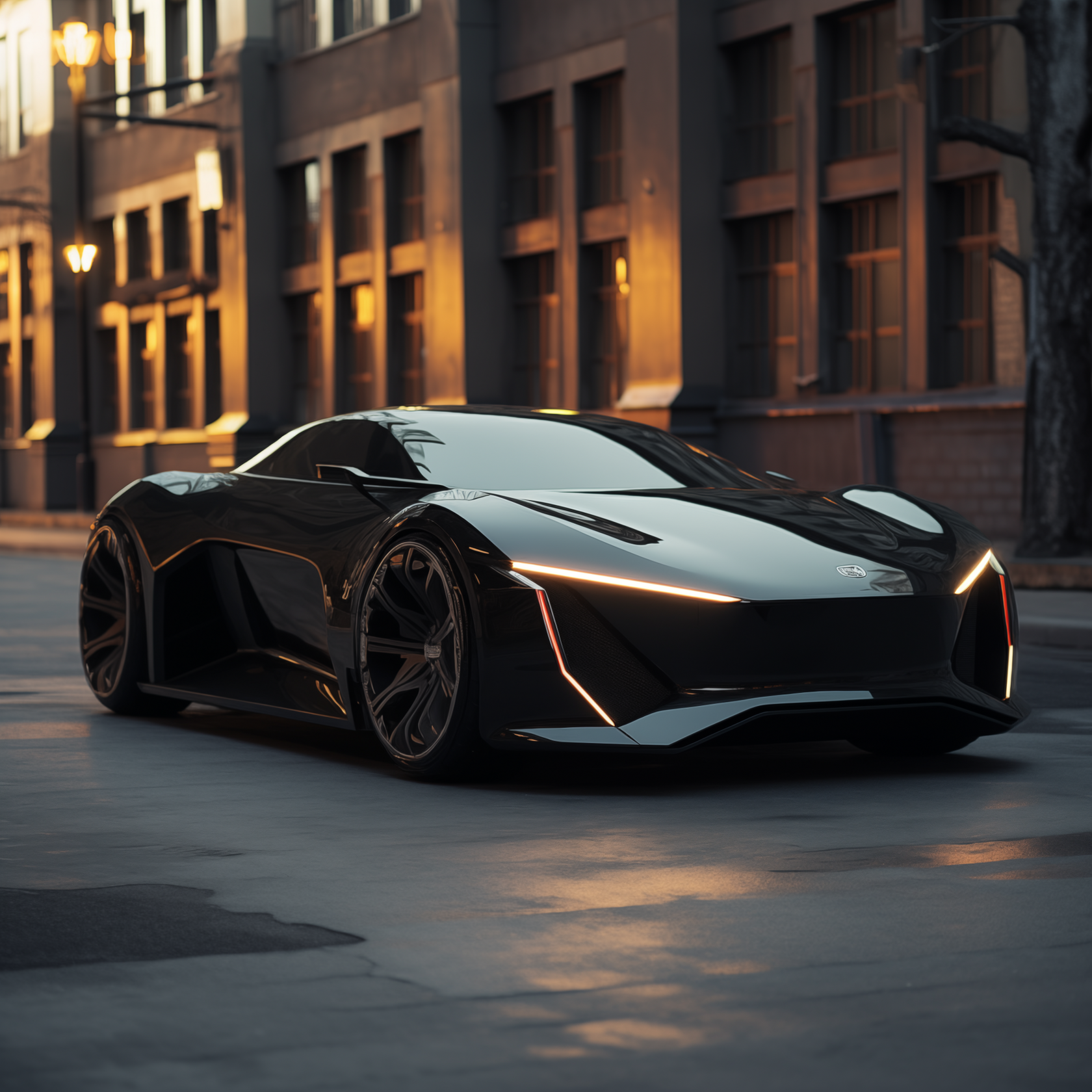 Красивая черная машина после керамического покрытия