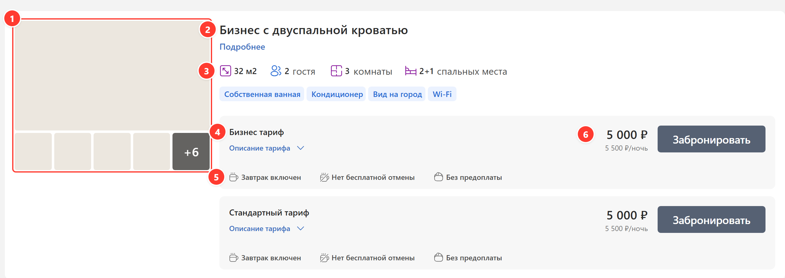 Карточка номера в выдаче