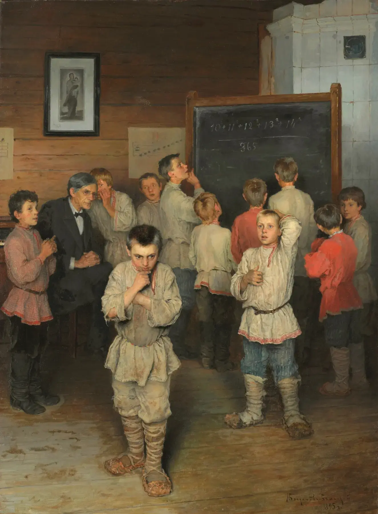 Николай Богданов-Бельский. Устный счёт. В народной школе С. А. Рачинского, 1895