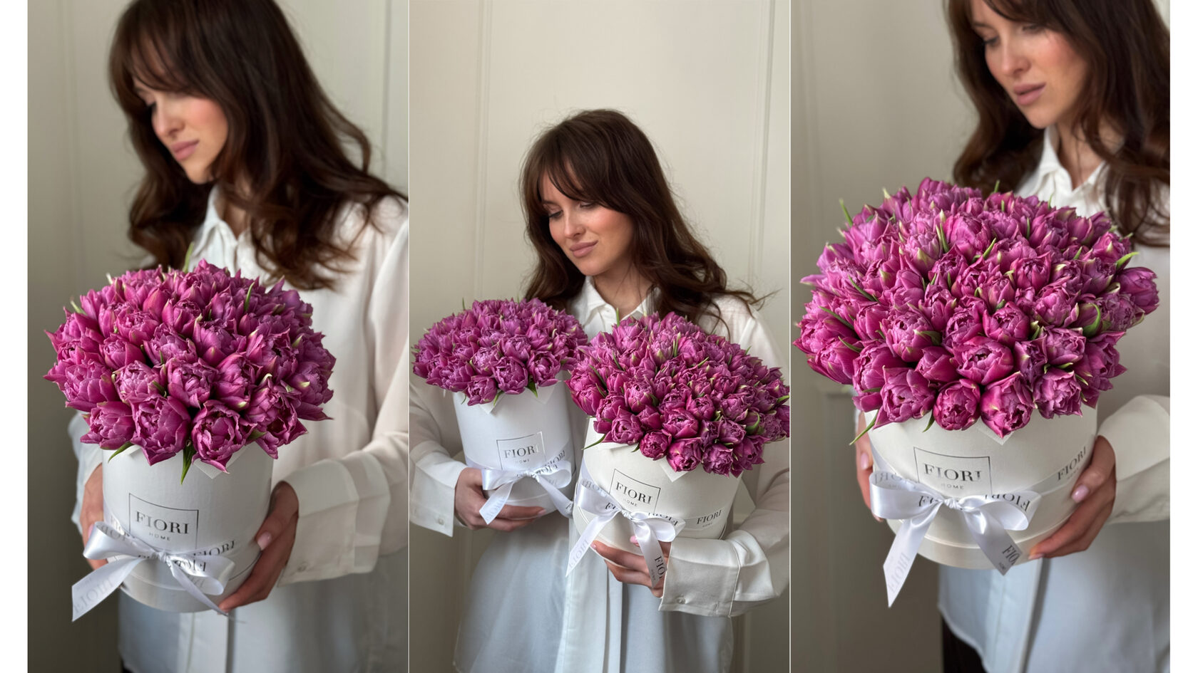 цветы тюльпаны в коробке