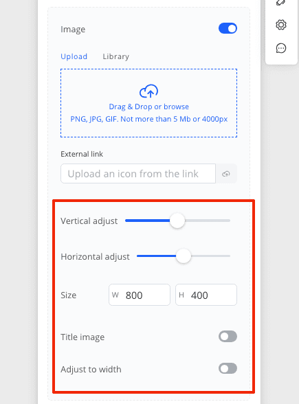 Set up the size of image for the section background