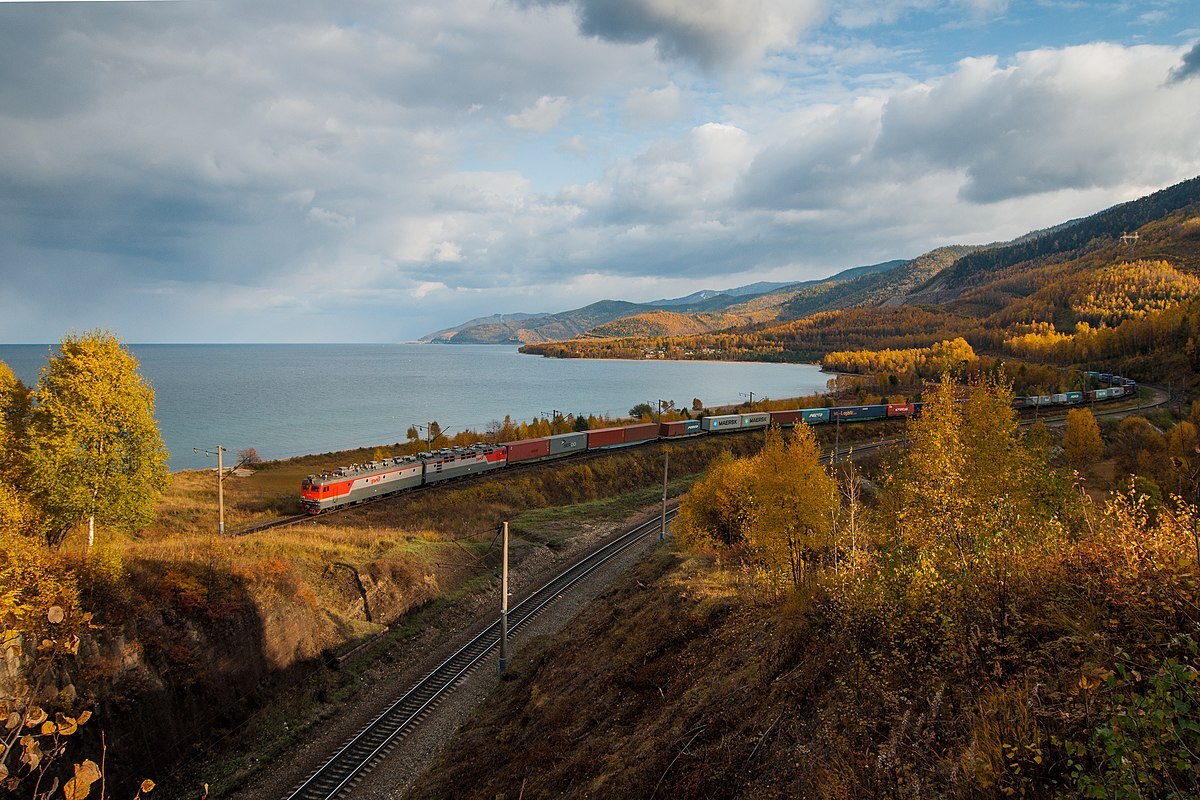 леса дорога поезд транссиб