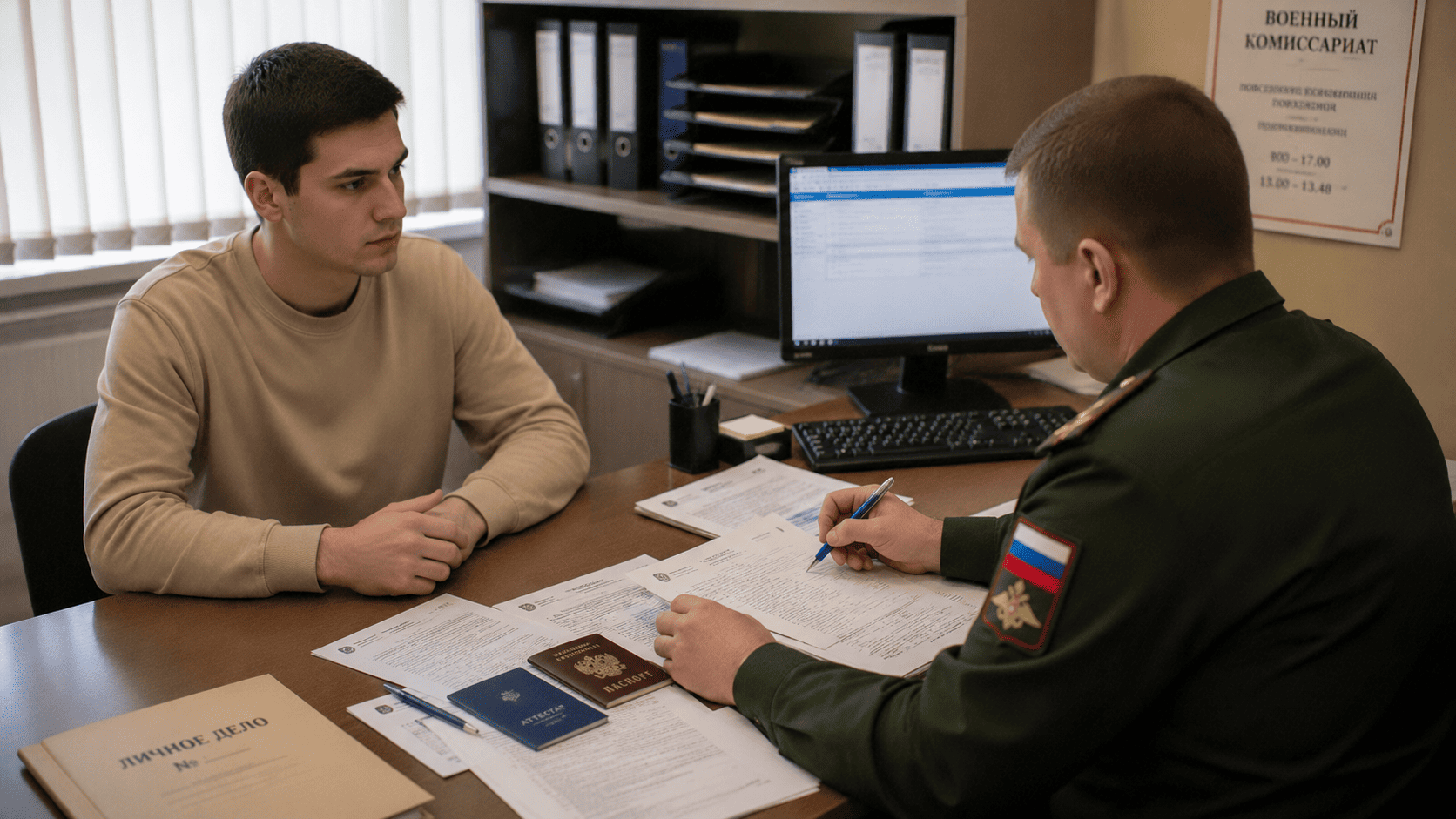 Призывник обсуждает пожелания по месту службы