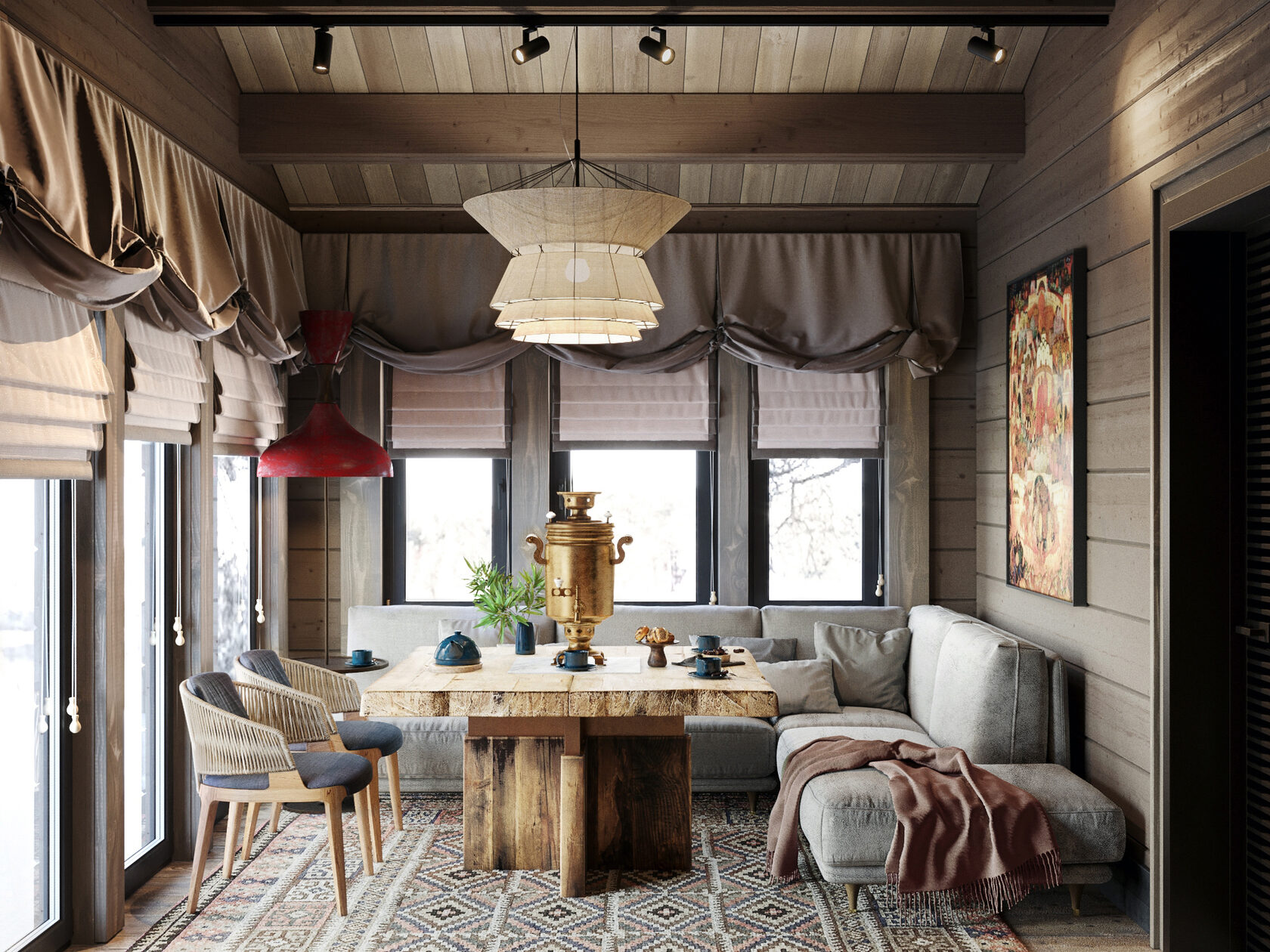 Interior design dining room in house