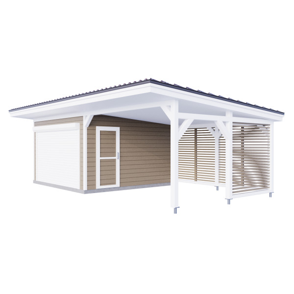 Хозблок с навесом для авто № 3 - Производственная компания Гаврилыч