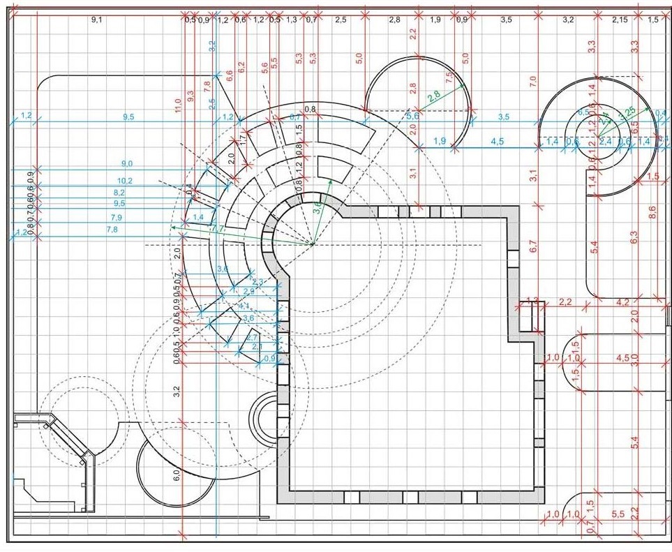 Разбивочный чертеж в ландшафтном дизайне пример