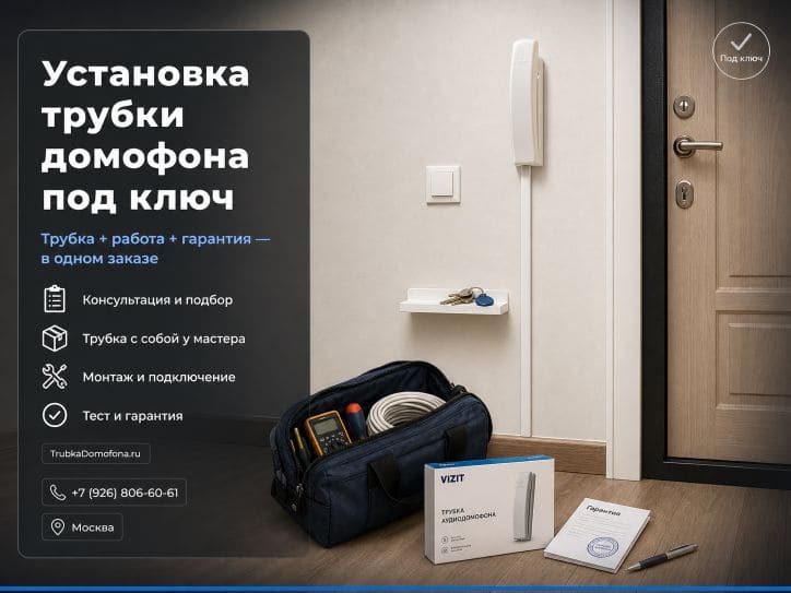 Установка трубки домофона под ключ в Москве — трубка плюс работа в одном заказе