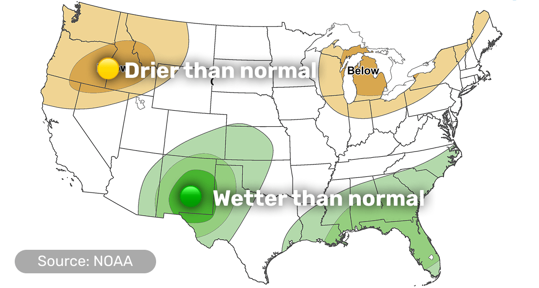 Precipitation outlook map