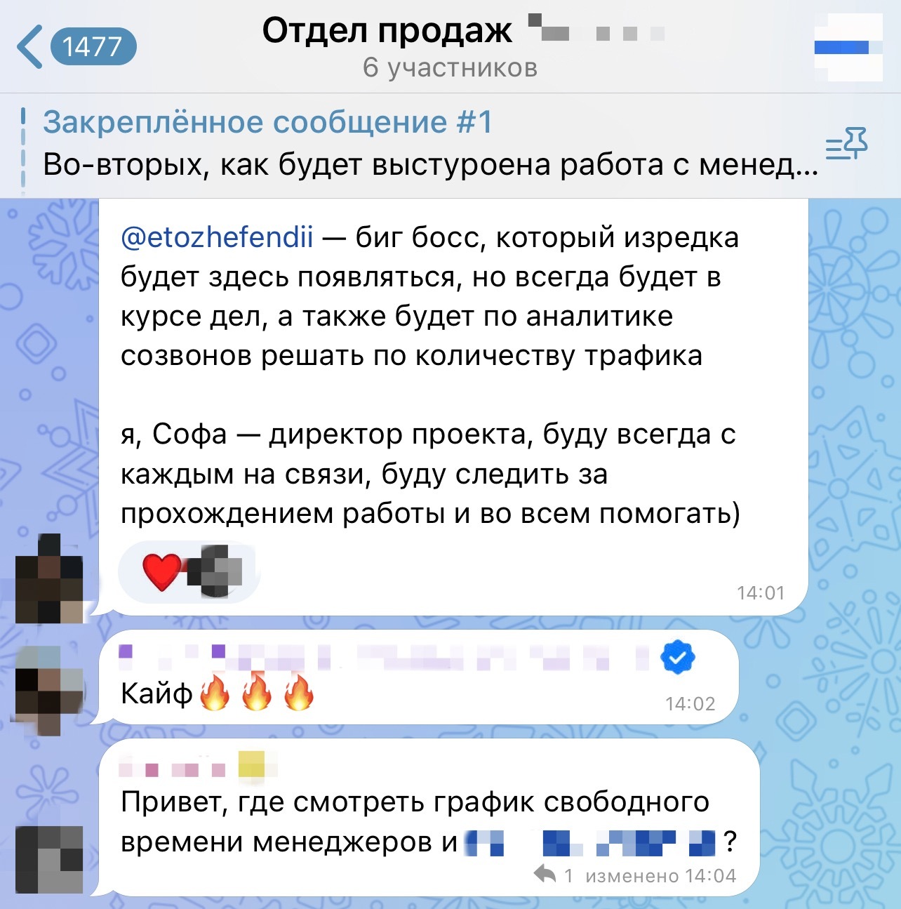 Скрин отдела продаж