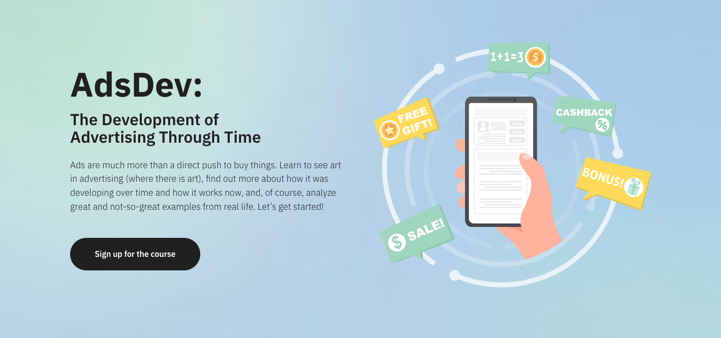 AdsDev: The Development of Advertising Through Time