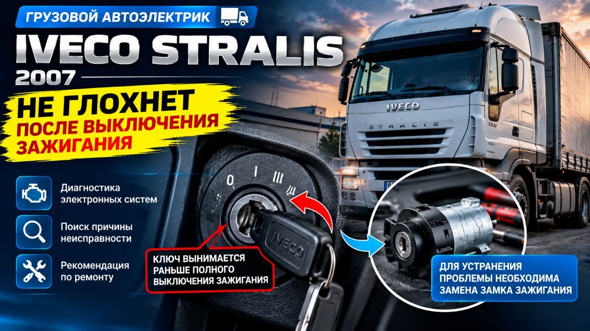 Iveco Stralis 2007 не глохнет — неисправность замка зажигания