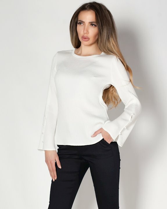 Бели блузи с дълъг ръкав, подходящи за капсулен гардероб