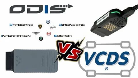 Несколько диагностических адаптеров и ноутбук с программой для диагностики автомобилей, символизирующие различные инструменты для работы с VW и Skoda.