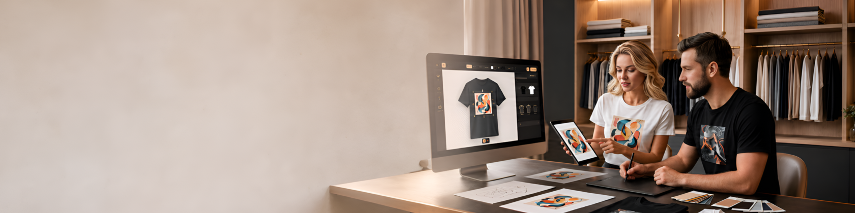 DTF printer producing custom t-shirt