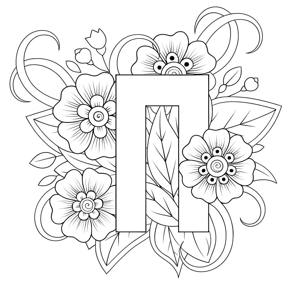 Раскраска буква «П» — скачать и распечатать бесплатно для детей